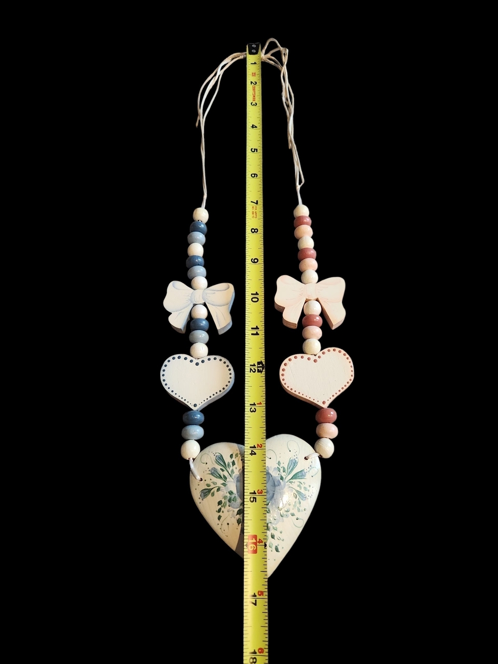 Vintage Cottagecore Heart Statement necklace Coquette Patchwork Bows - Picture 8 of 8